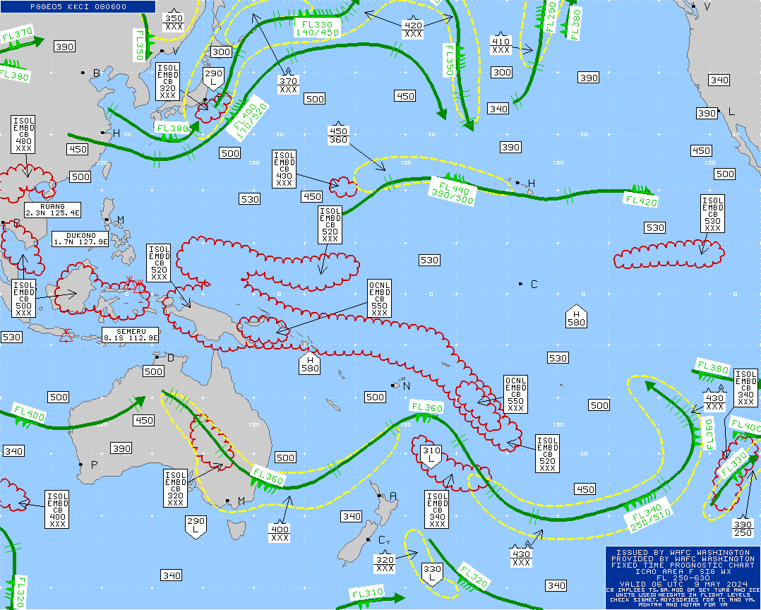 map for Australia / Asia / Pacific Turbulence Maps - 06 UTC