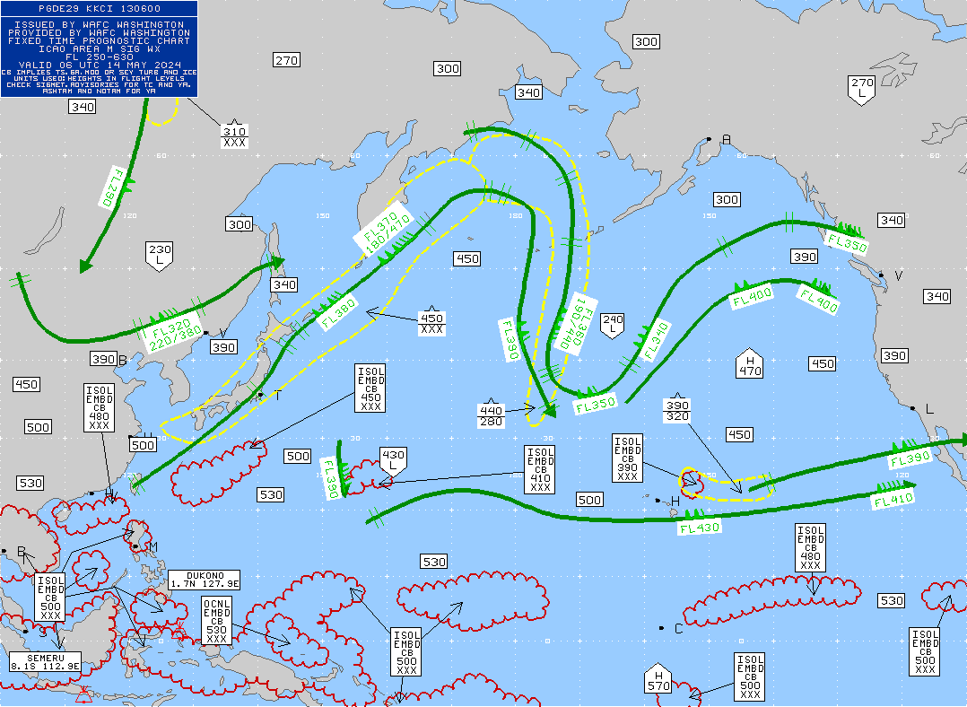 Japan / Asia Turbulence Maps 06 UTC