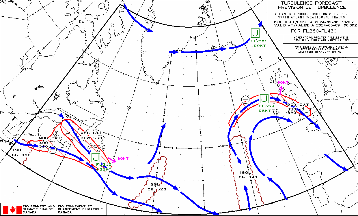 map for Atlantic Ocean Eastbound