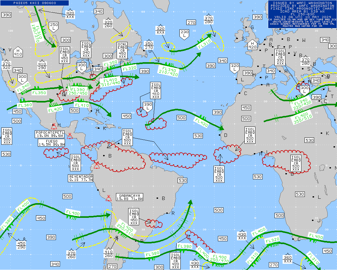 South America / Africa Turbulence Maps 06 UTC