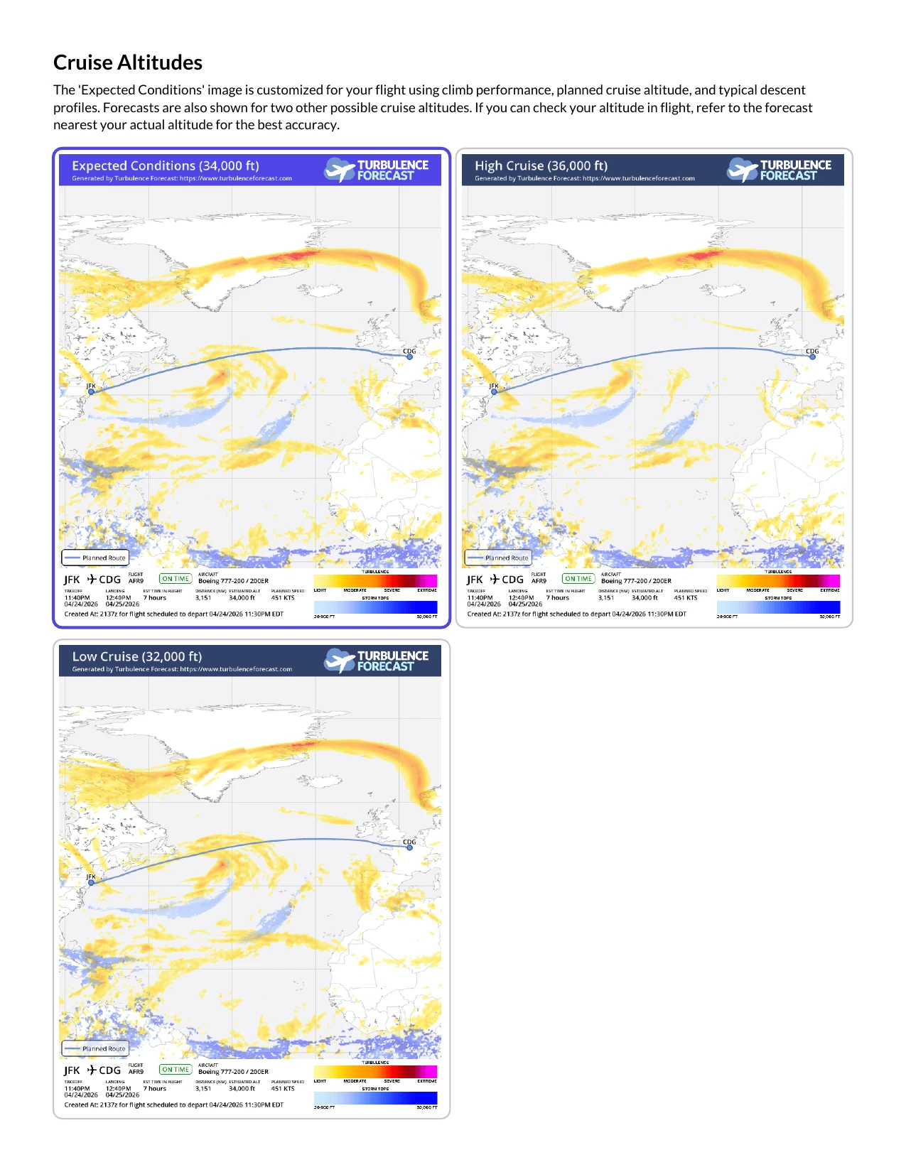 Sample turbulence forecast PDF, page 2 of 3.