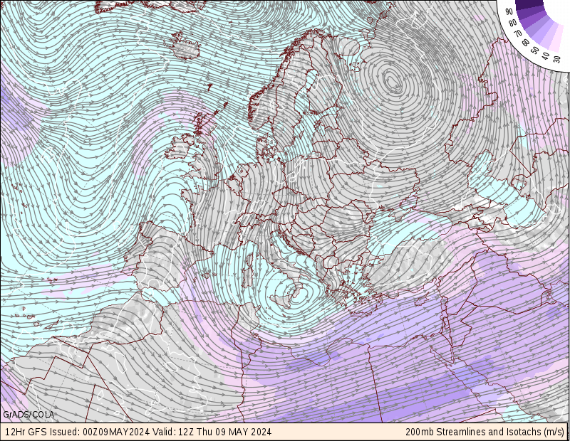 European 200mb Maps - COLA 12 hr
