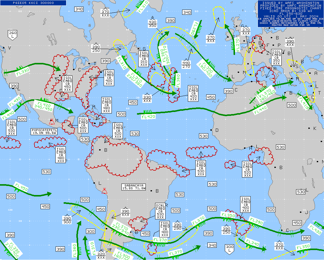 Atlantic Ocean Turbulence Trouble Spots 00 UTC
