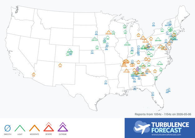 Pilot reports map (US)