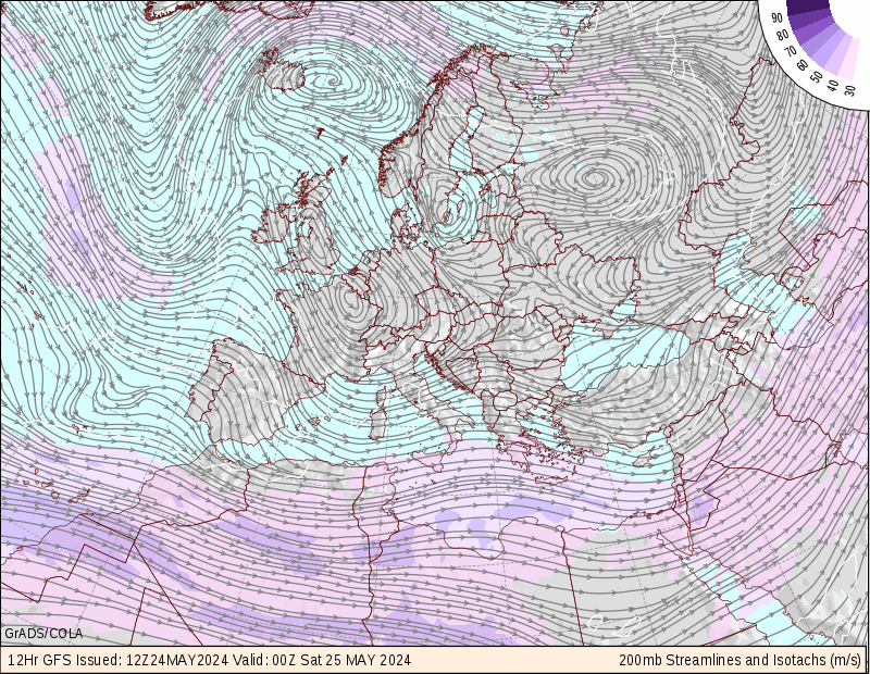 European 200mb Maps - COLA 12 hr