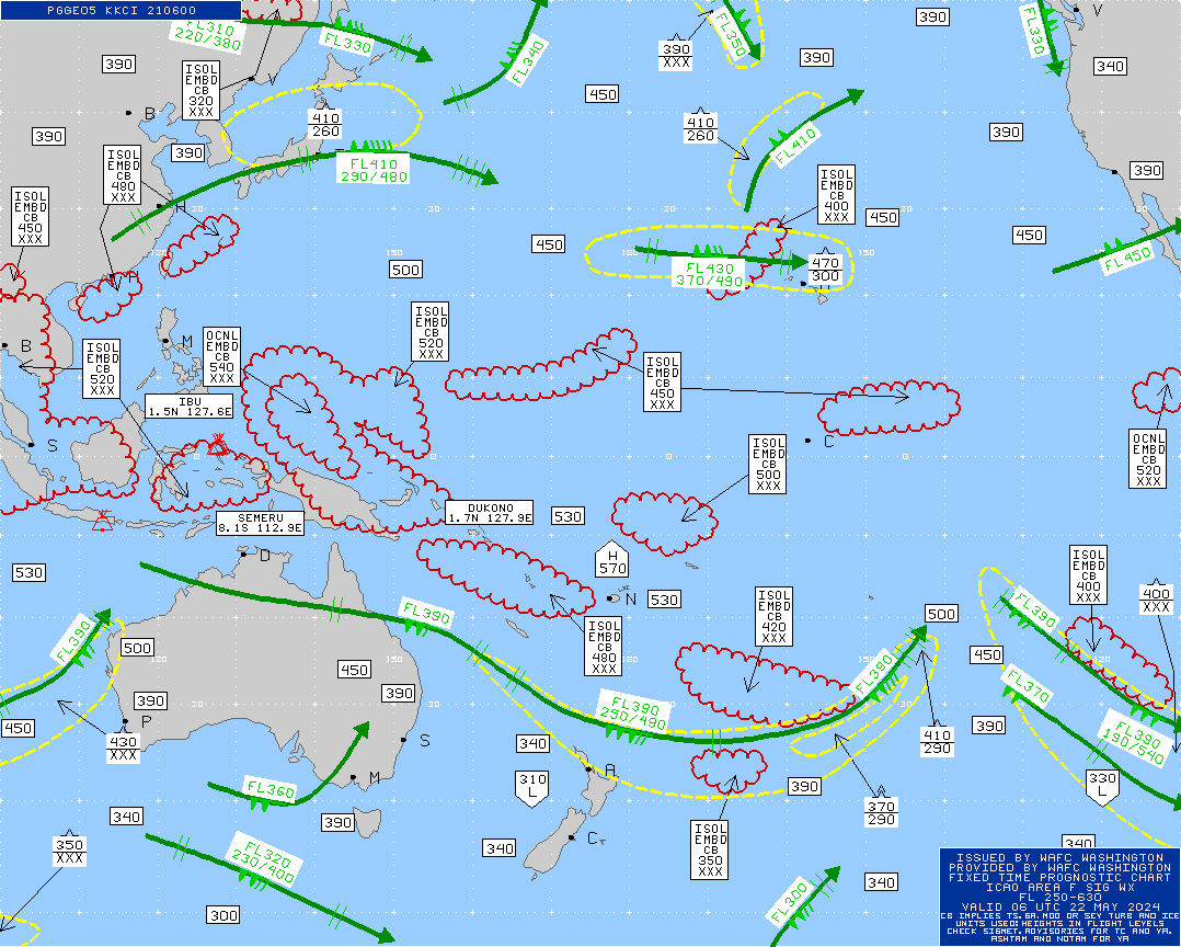 Australia / Asia / Pacific Turbulence Maps 06 UTC