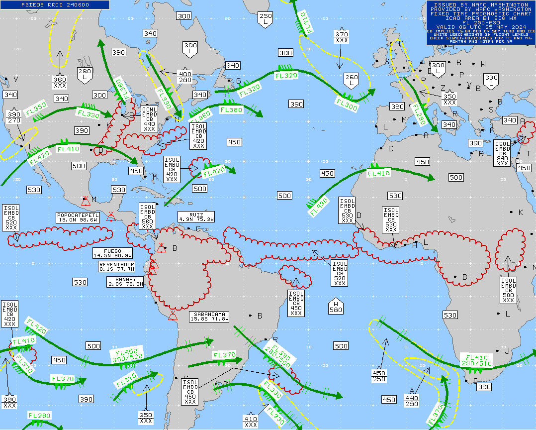 South America / Africa Turbulence Maps 06 UTC